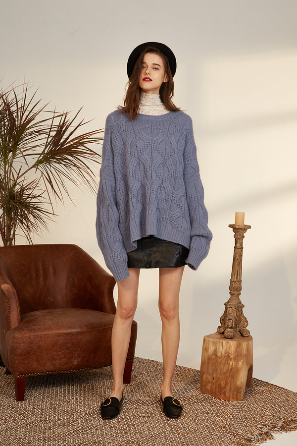 100% Cashmere Oversize Pullover Sweater